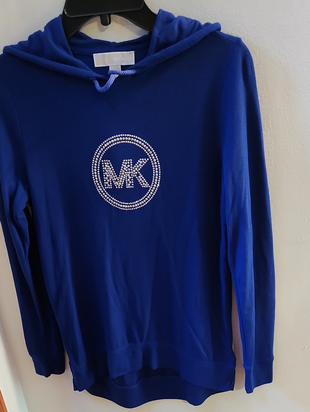Women Michael Kors Royal Blue Rhinestone MK Hoodie